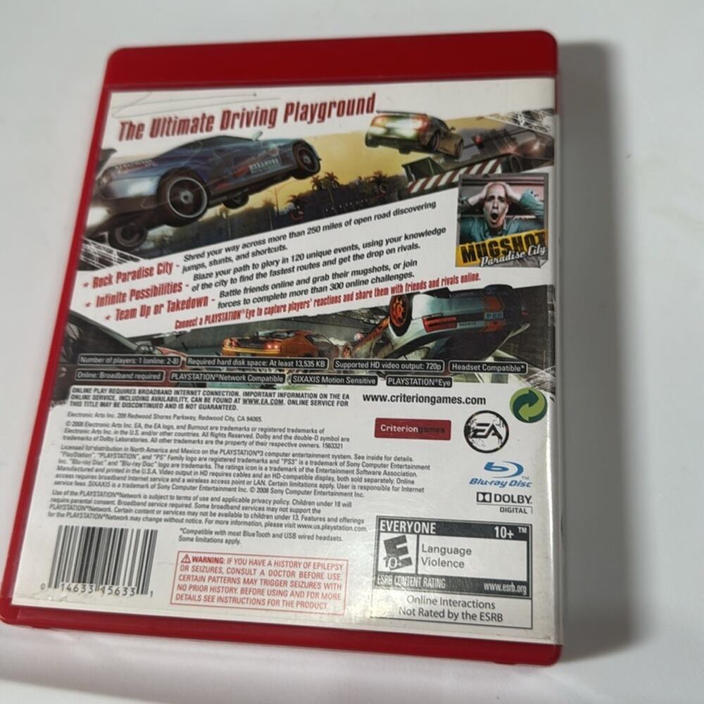 Burnout Paradise Greatest Hits PS3 Sony PlayStation Used - Picture 2 of 4